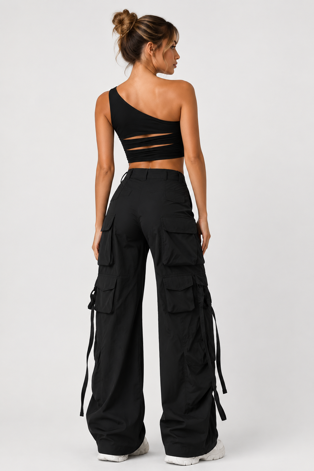 Pantalon cargo large à liens — Amielle Paris