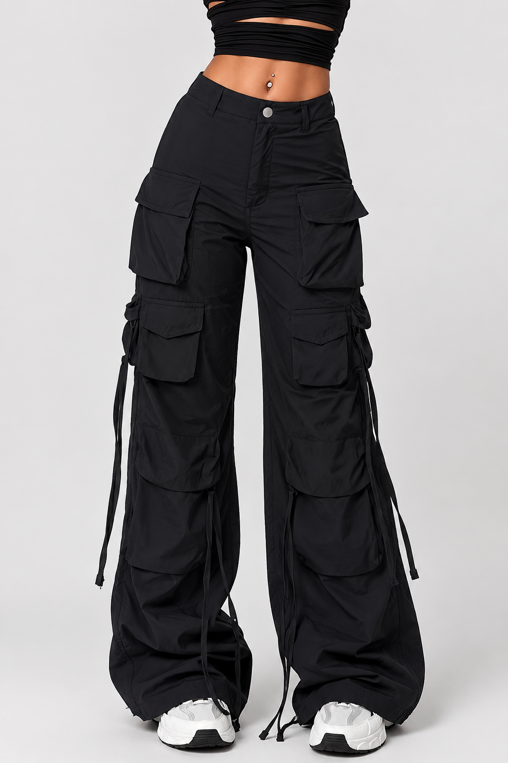 Pantalon cargo large à liens — Amielle Paris