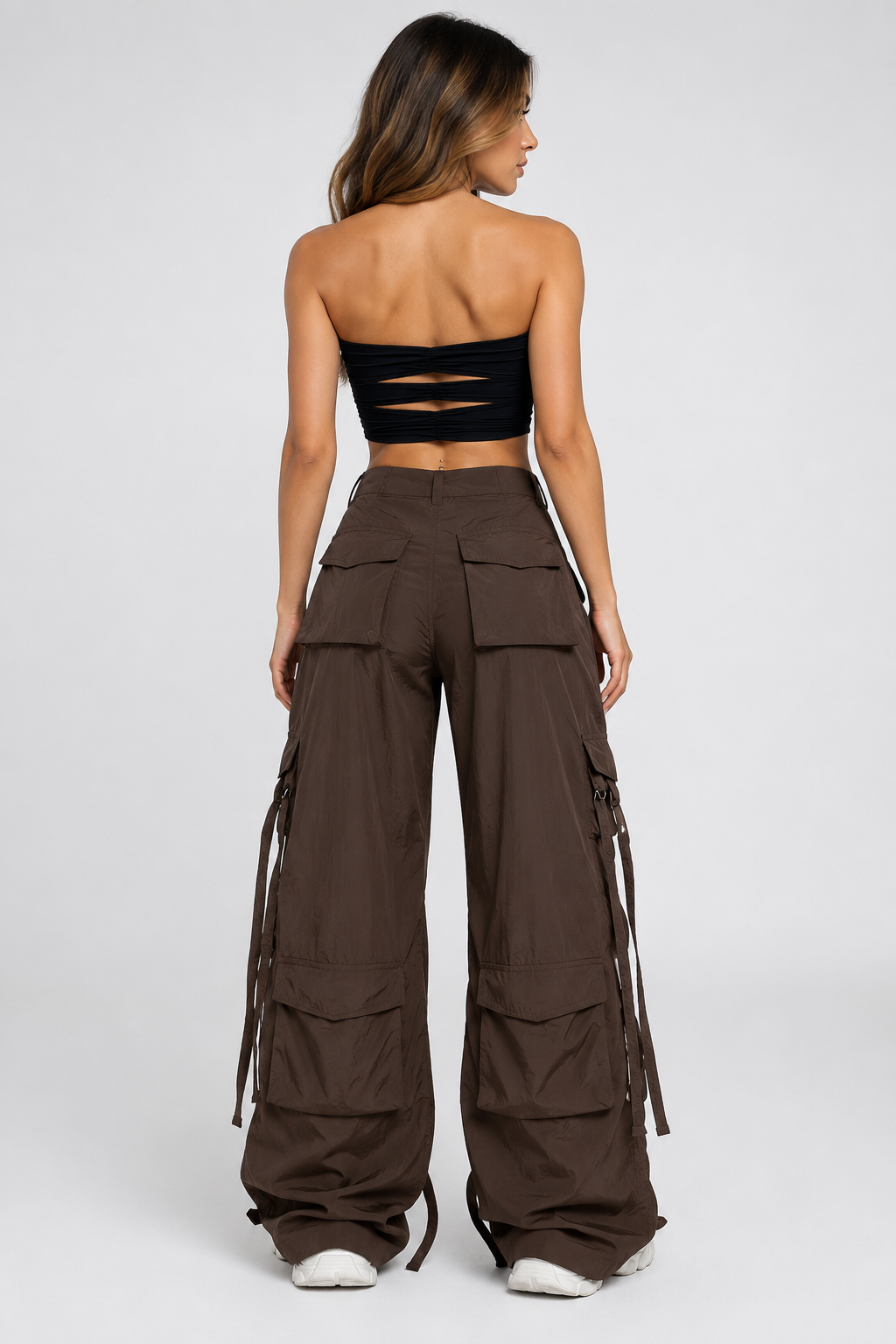 Pantalon cargo large à liens — Amielle Paris