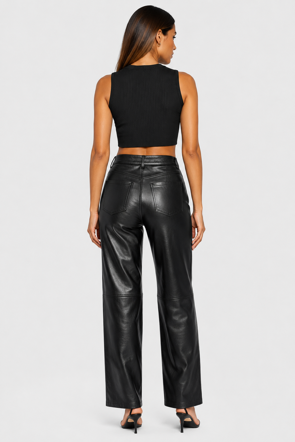 Pantalon droit aspect cuir — Noah — Amielle Paris