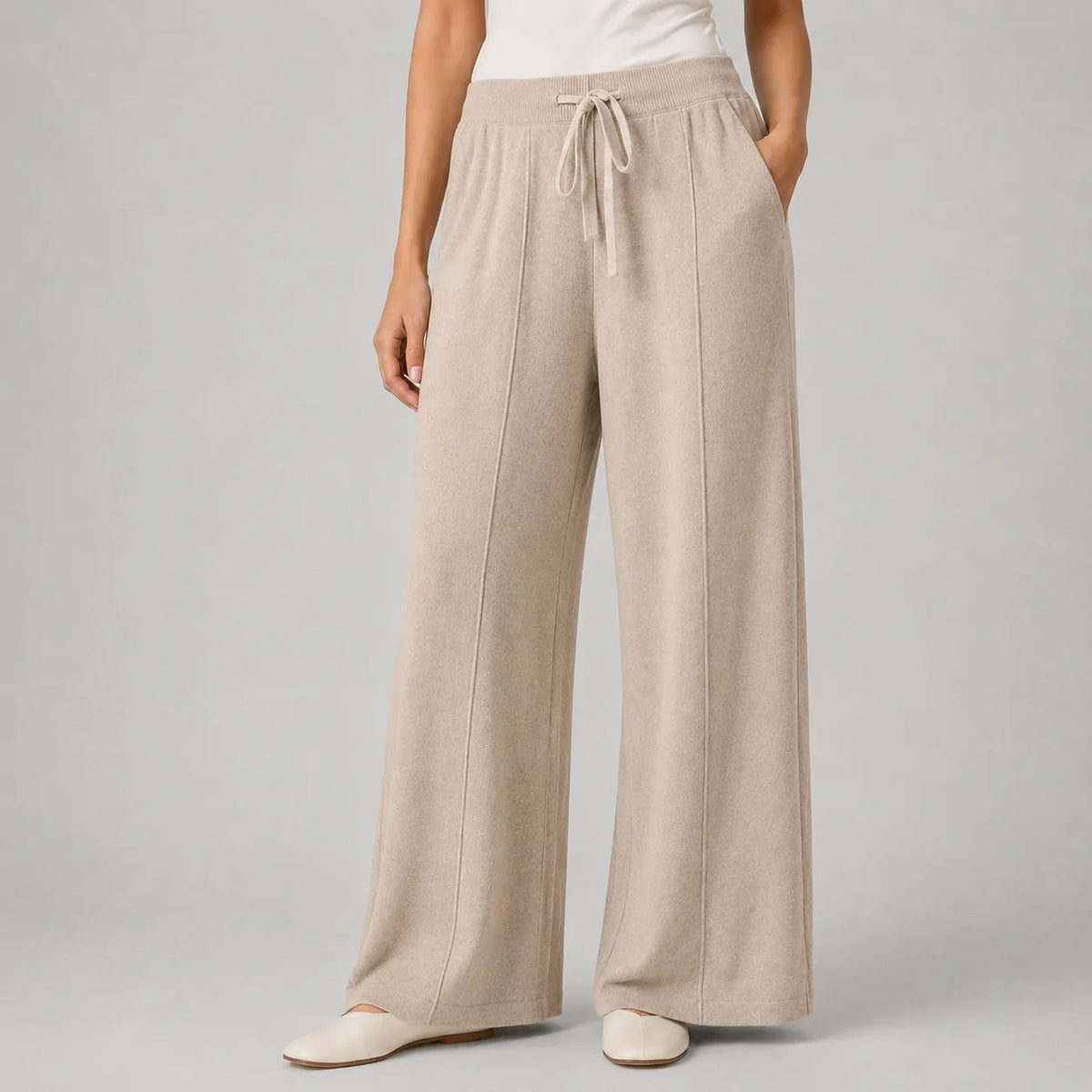 Pantalon large à cordon et poches latérales — Amielle Paris