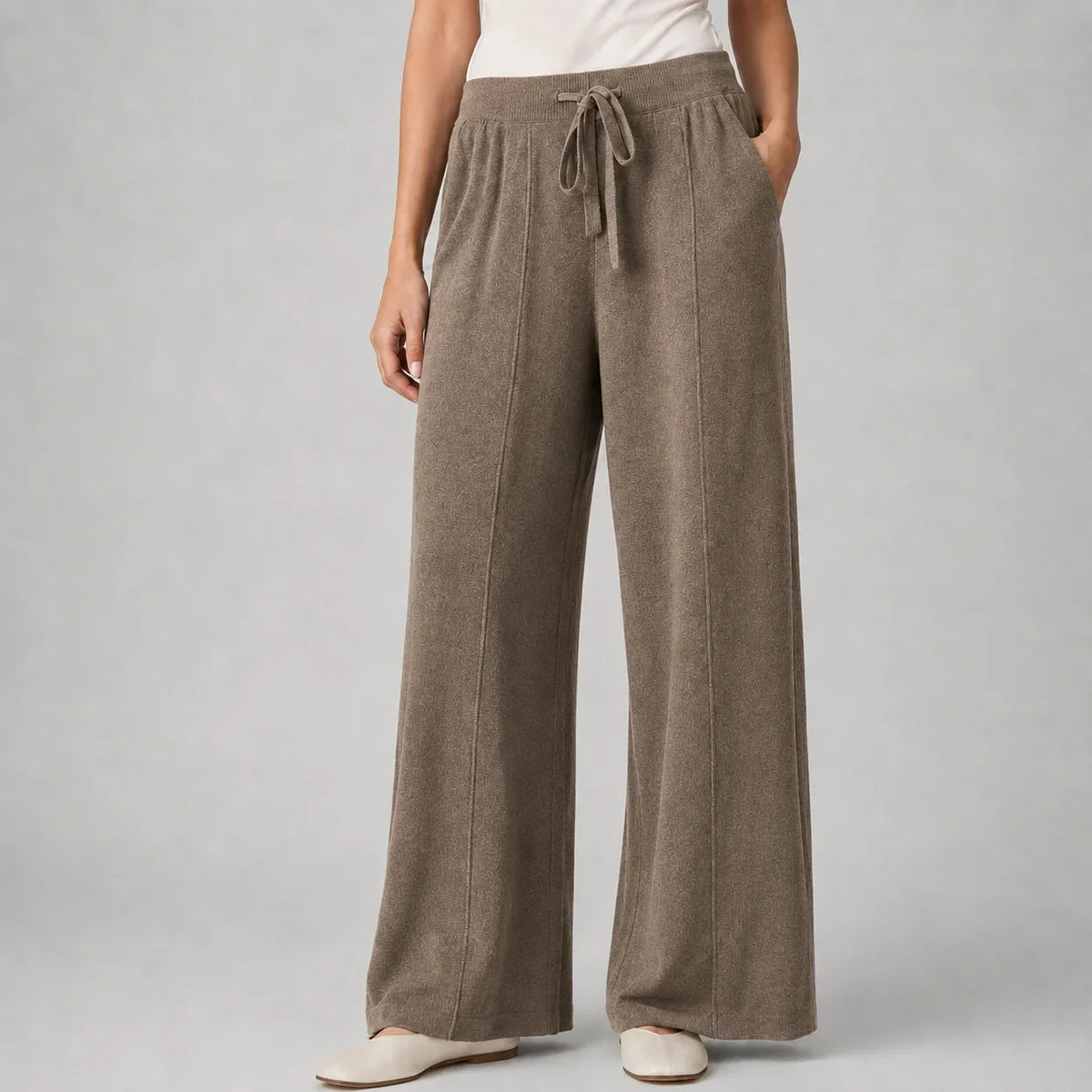 Pantalon large à cordon et poches latérales — Amielle Paris