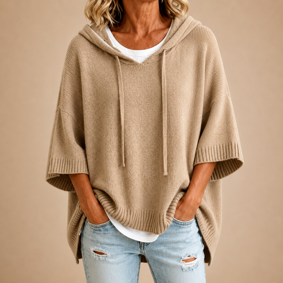 Athena — Poncho en maille à capuche — vue 6