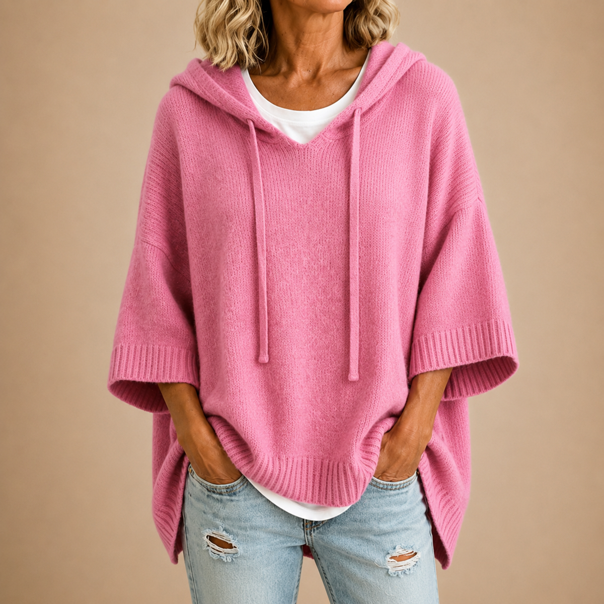Athena — Poncho en maille à capuche — vue 8