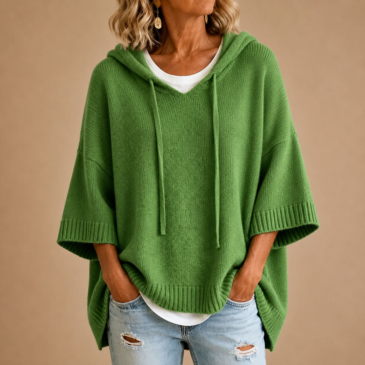 Athena — Poncho en maille à capuche — vue 5