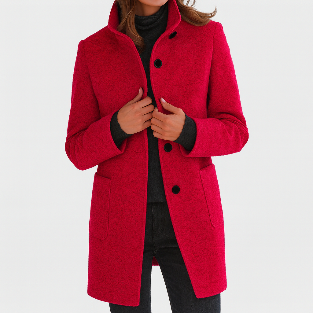 Manteau à col montant et boutonnage simple — Amielle Paris