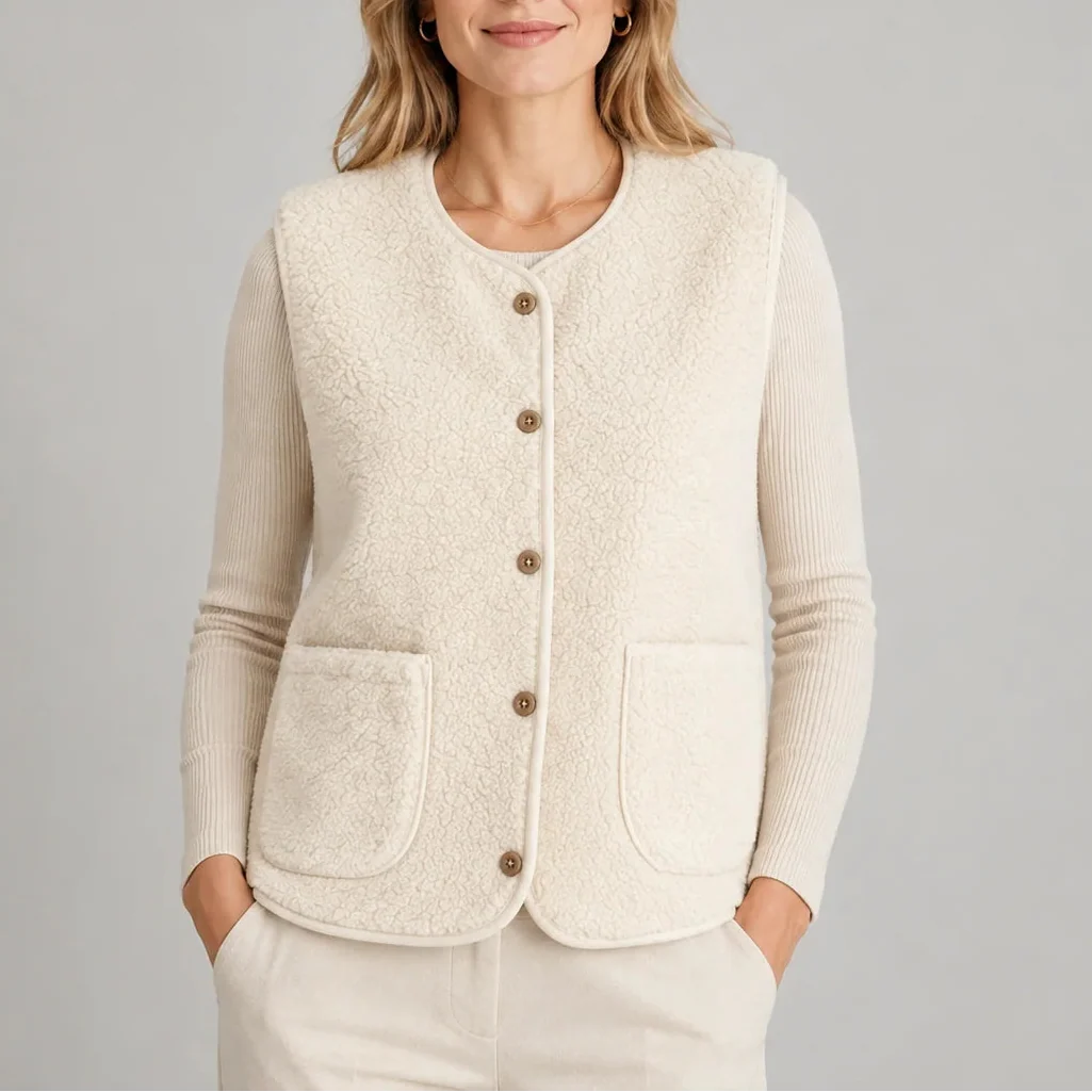 Gilet sans manches polaire à bordures contrastées — Amielle Paris