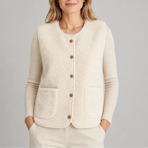 Gilet sans manches polaire à bordures contrastées
