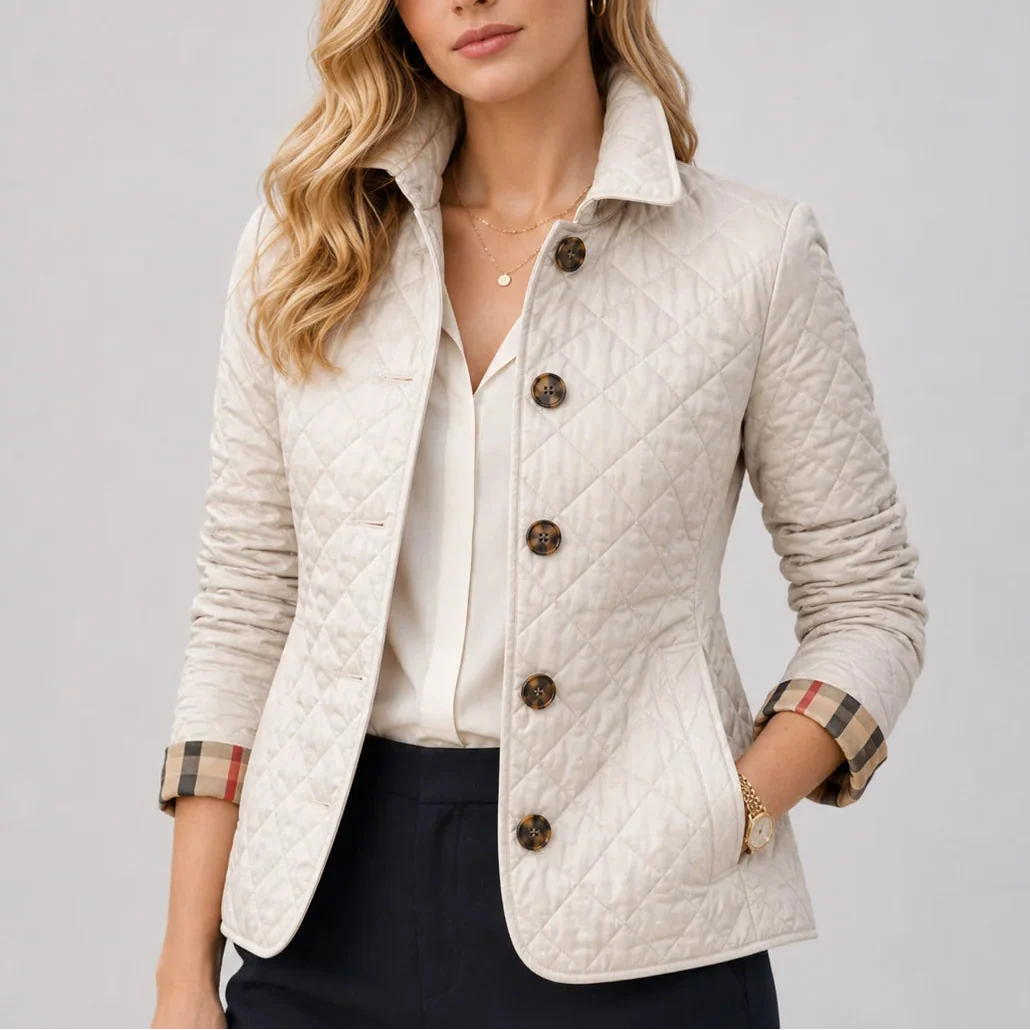 Veste matelassée boutonnée à col montant — Amielle Paris