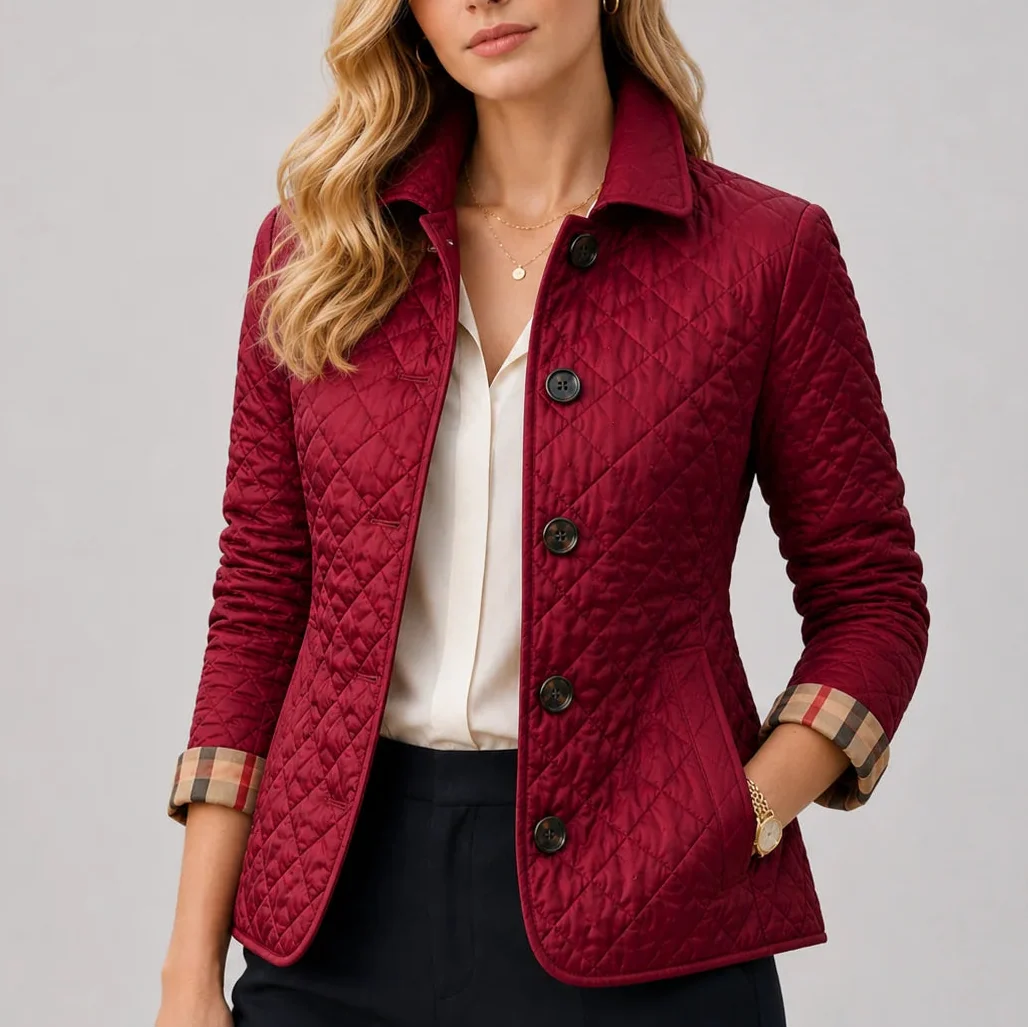 Veste matelassée boutonnée à col montant — Amielle Paris