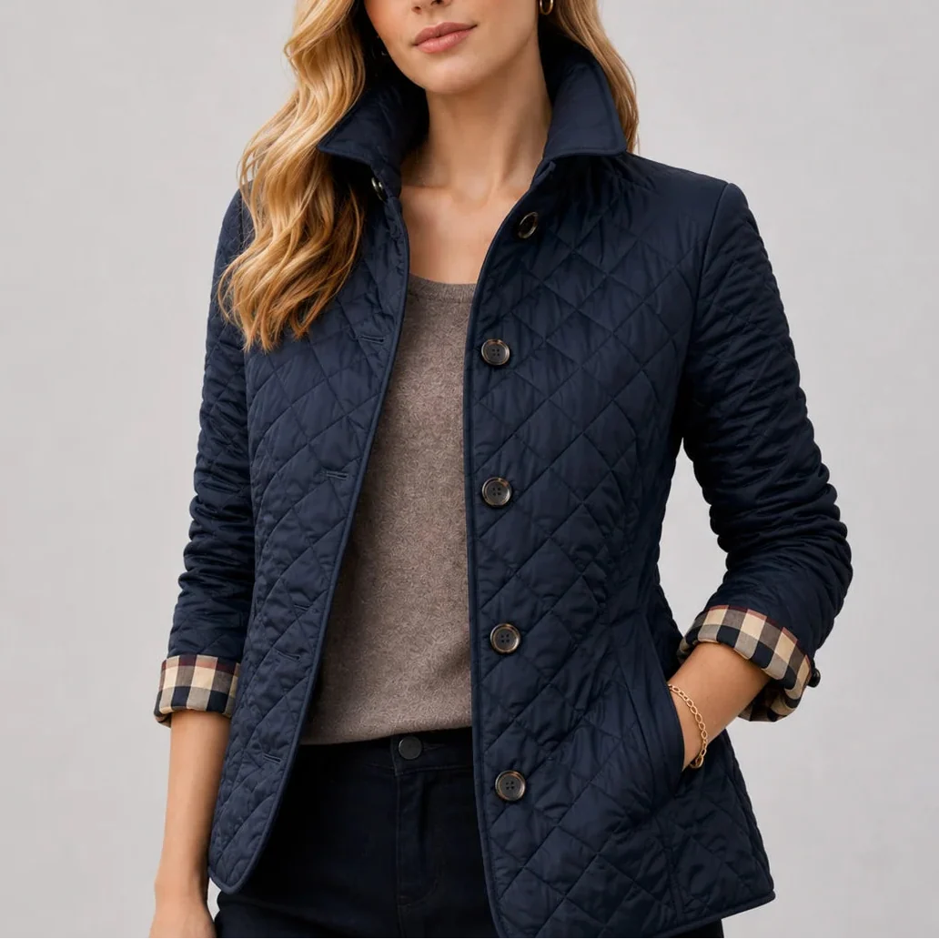 Veste matelassée boutonnée à col montant — Amielle Paris
