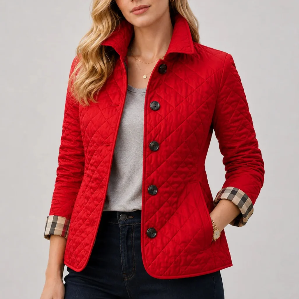 Veste matelassée boutonnée à col montant — Amielle Paris