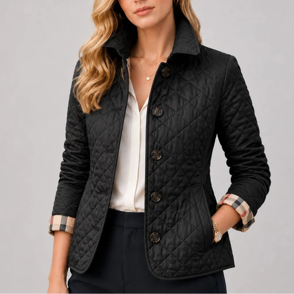 Veste matelassée boutonnée à col montant — Amielle Paris