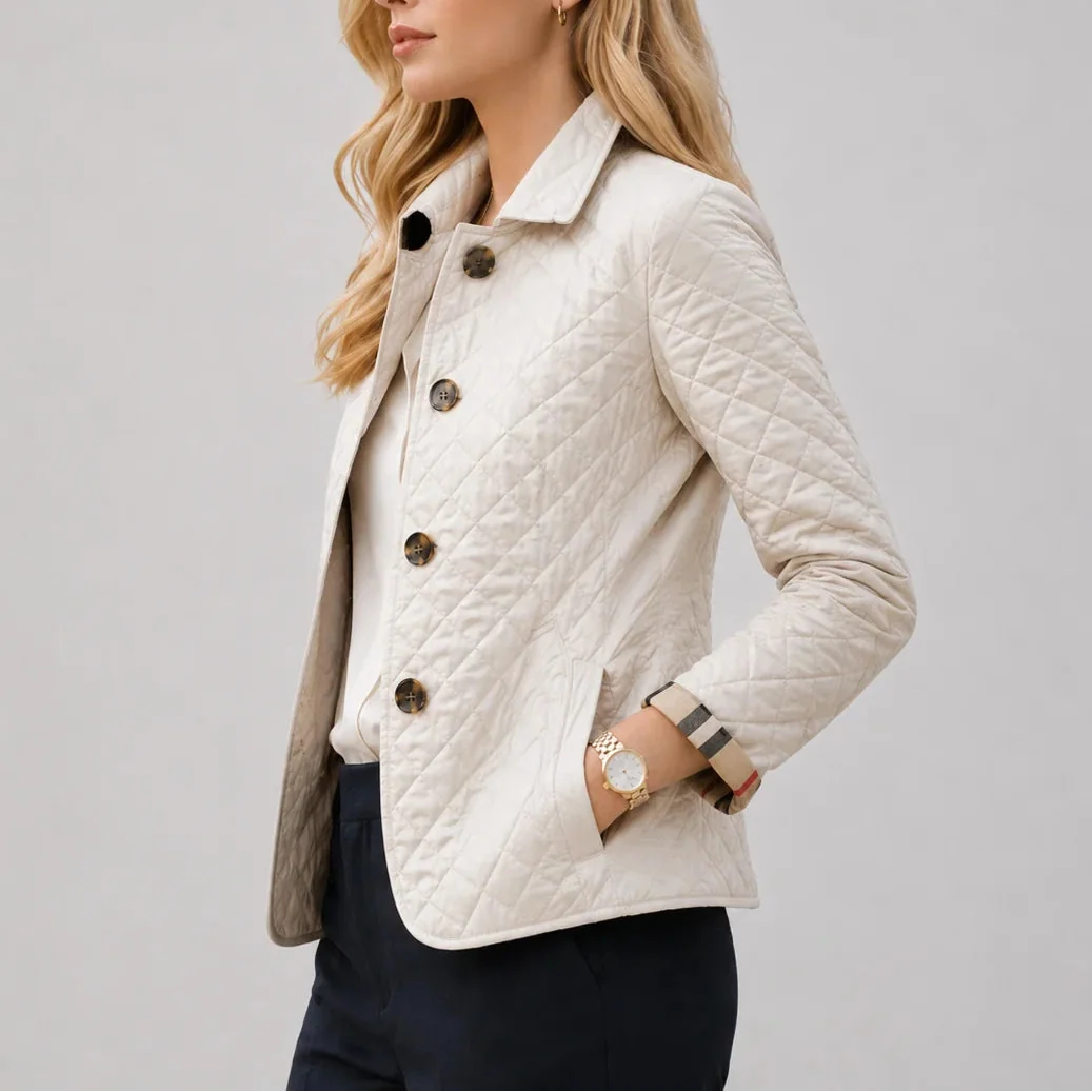 Veste matelassée boutonnée à col montant — Amielle Paris