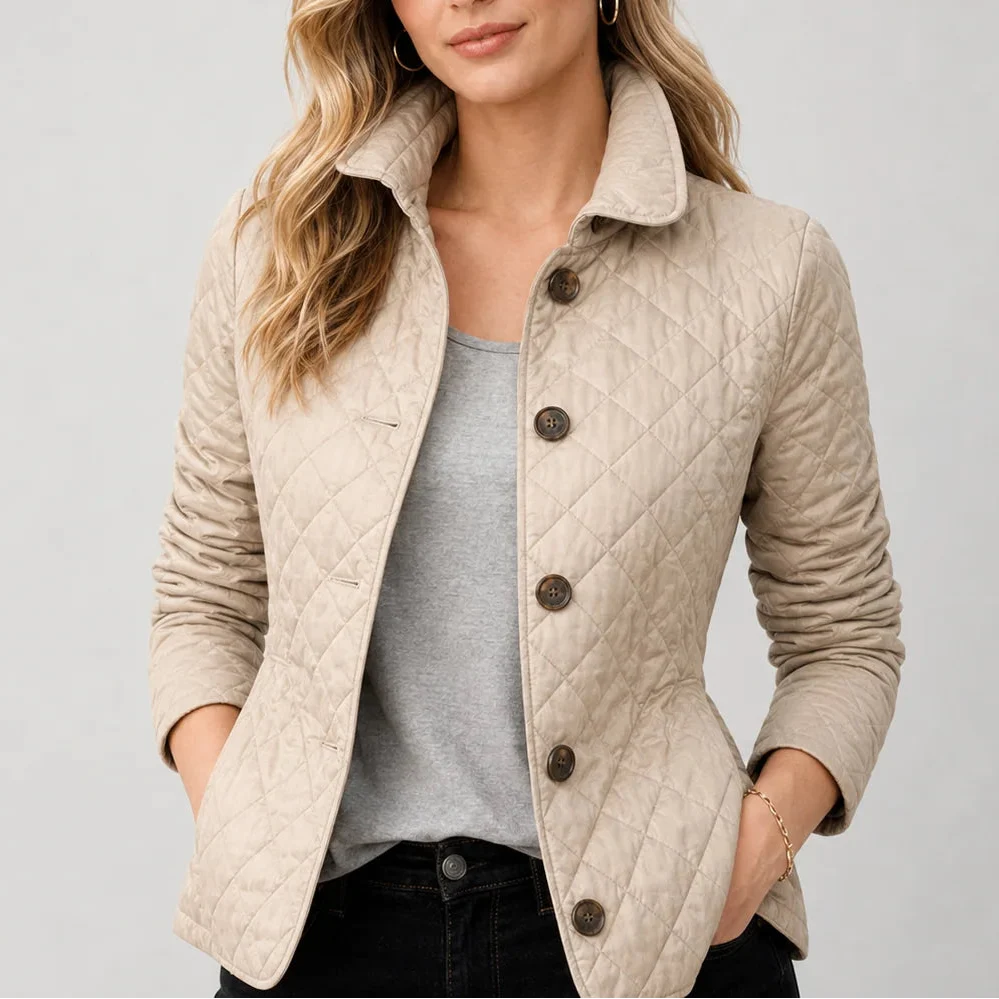 Veste matelassée boutonnée à col montant — Amielle Paris