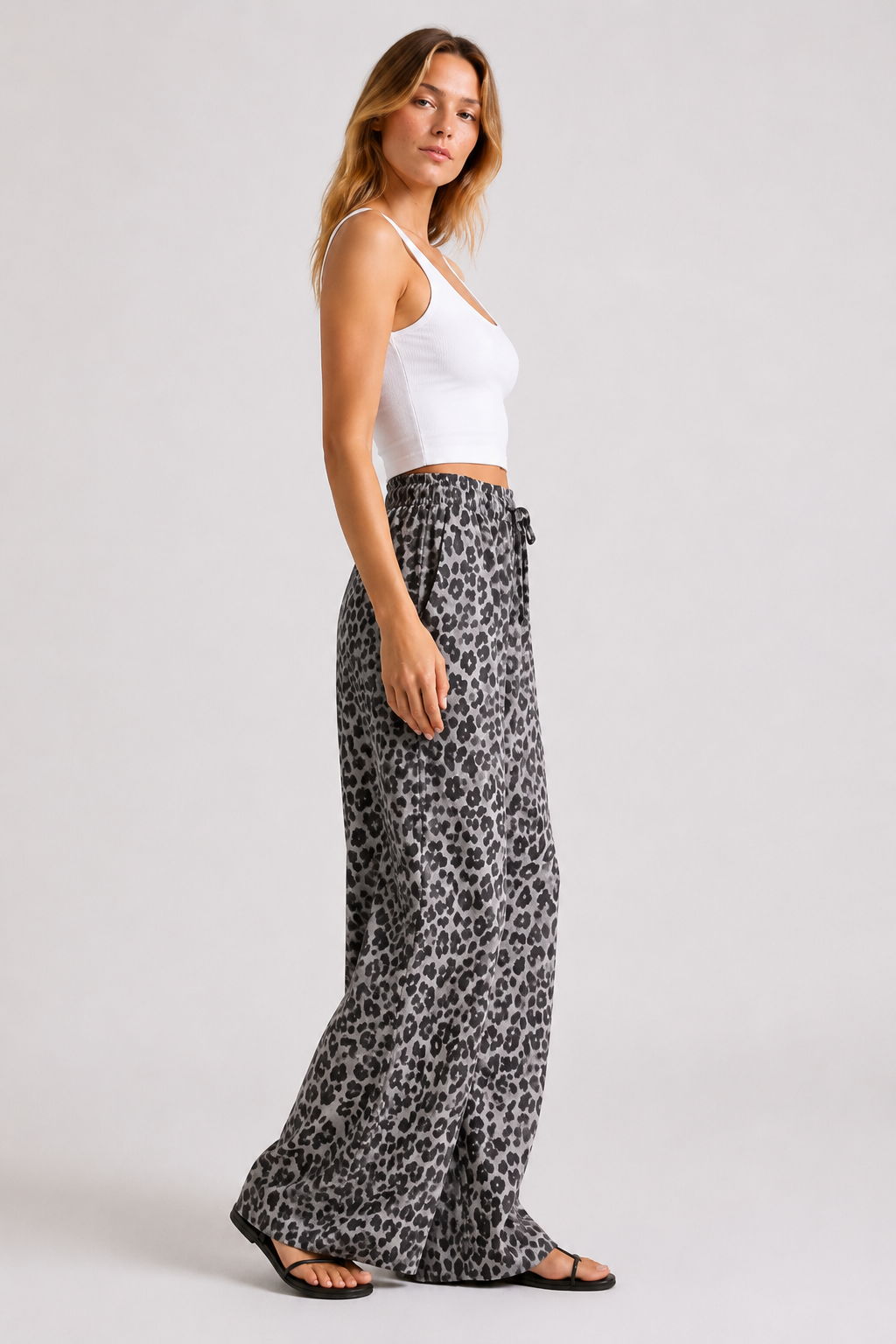 Pantalon large imprimé léopard — Odette — Amielle Paris
