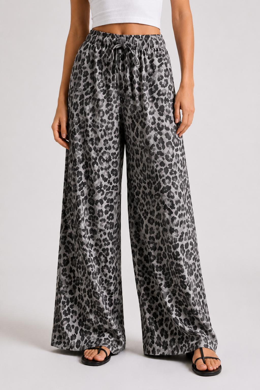 Pantalon large imprimé léopard — Odette — Amielle Paris