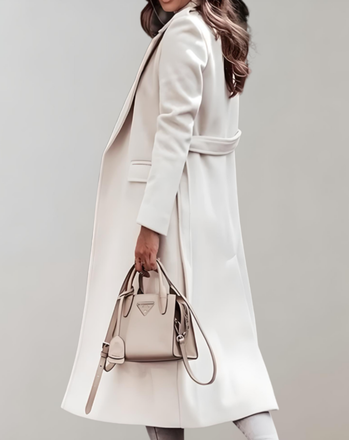 Trench long portefeuille à ceinture à nouer — Amielle Paris