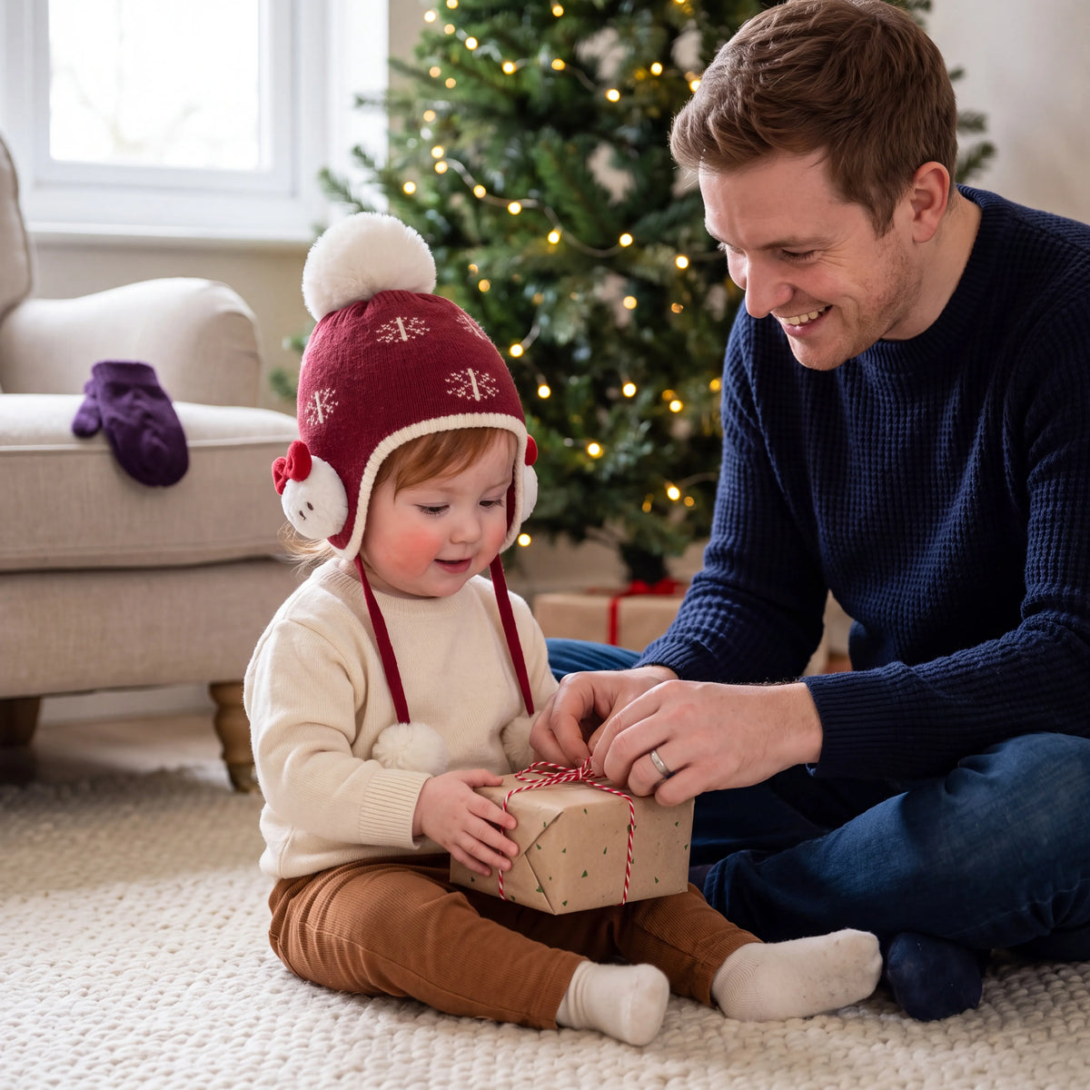 Bonnet bébé d’hiver doublé coton à cache-oreilles — vue 9