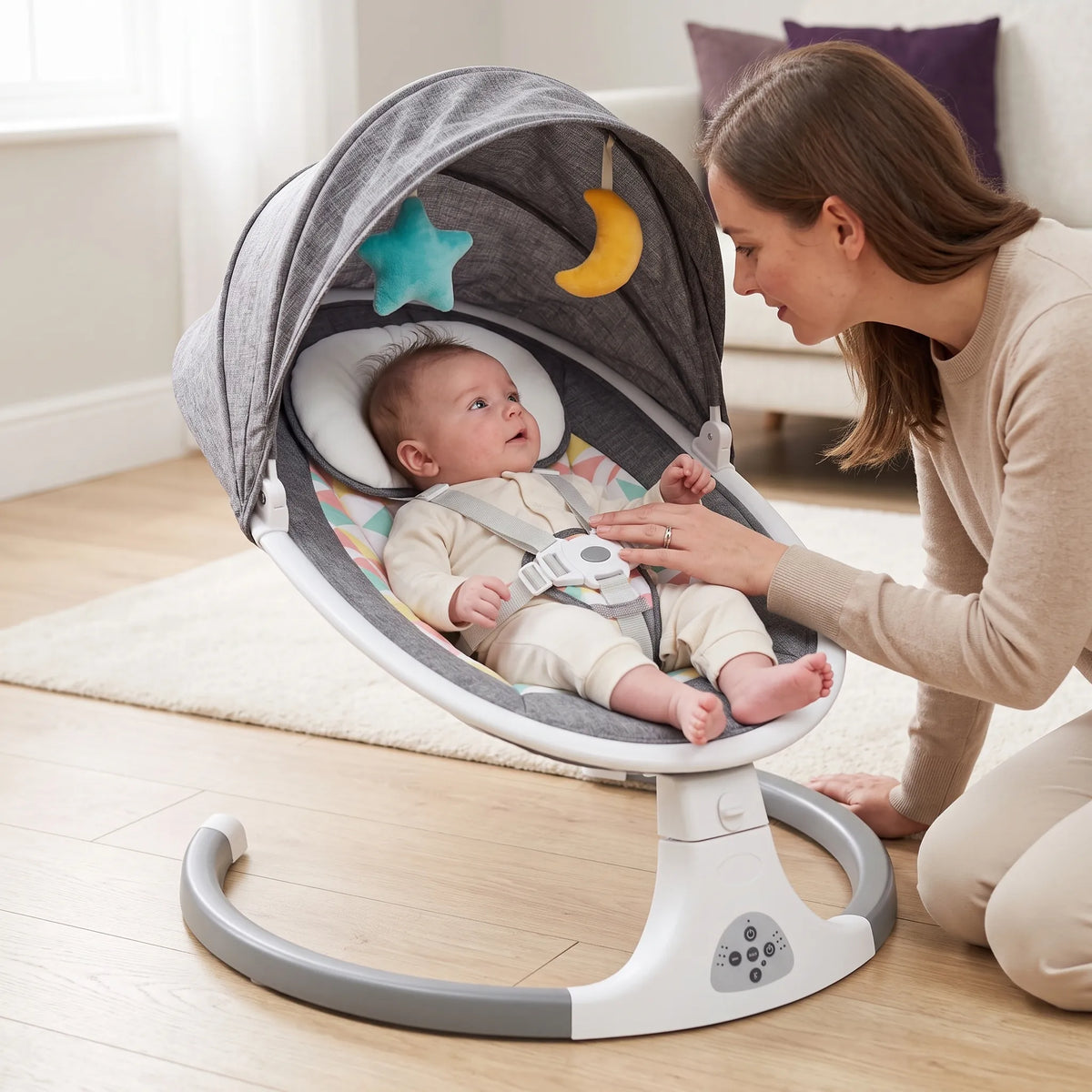 Balancelle bébé électrique avec télécommande — vue 3