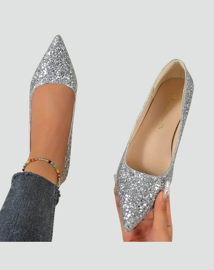 Escarpins pailletés à petit talon bloc — Amielle Paris
