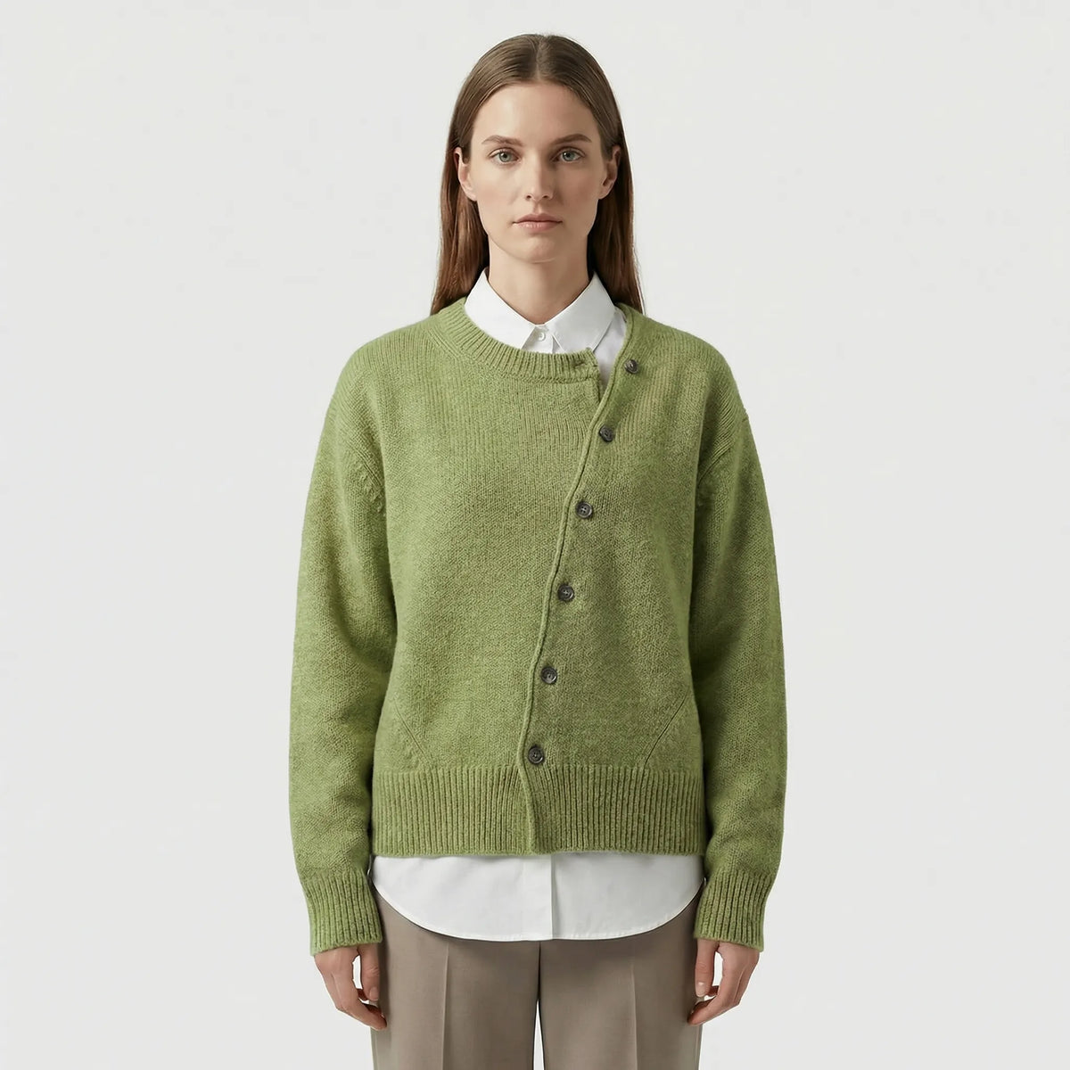 Marina — Cardigan à boutonnage asymétrique — Amielle Paris