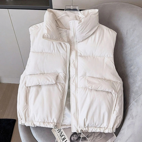 Bianca — Gilet matelassé à col montant et poches