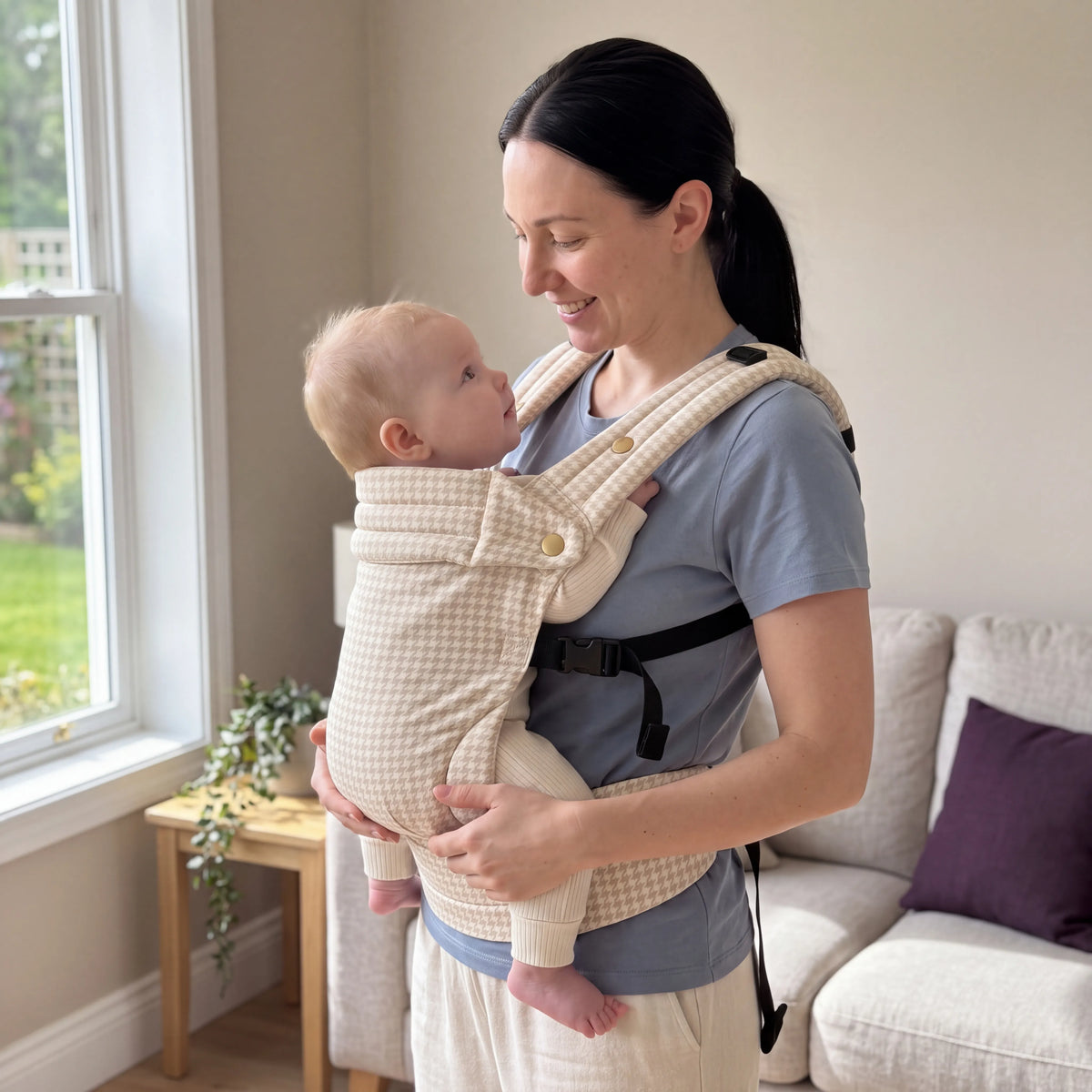 Porte-bébé réglable en coton à bretelles croisées — vue 10