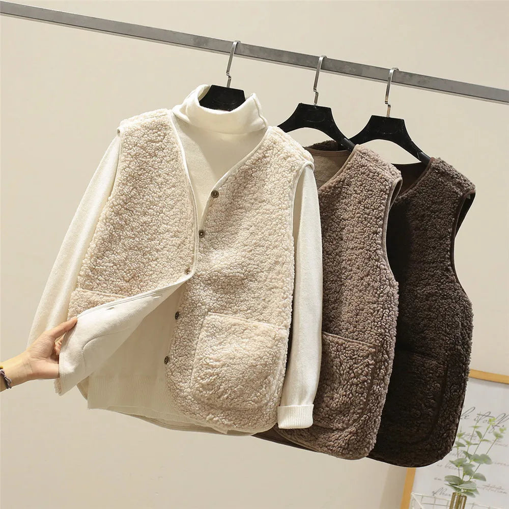 Gilet sans manches en polaire boutonné — Amielle Paris
