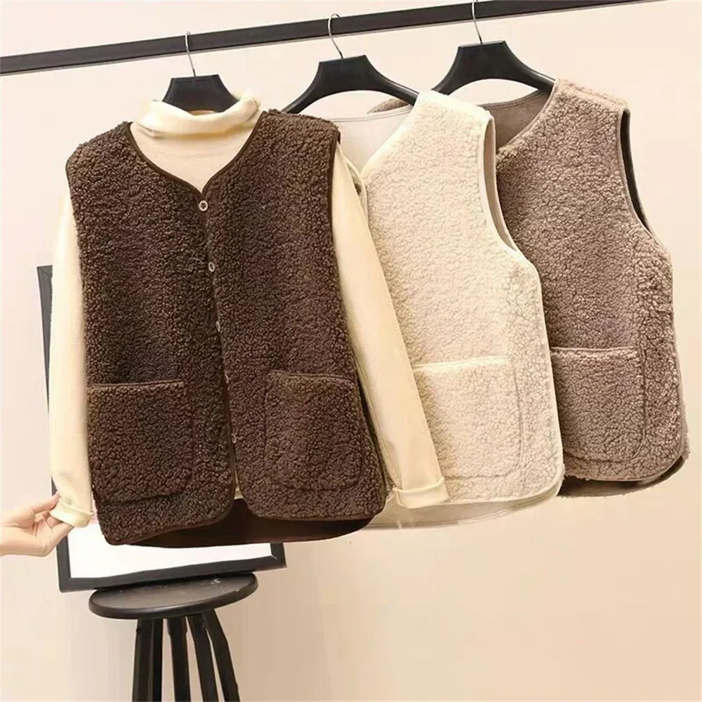 Gilet sans manches en polaire boutonné — Amielle Paris