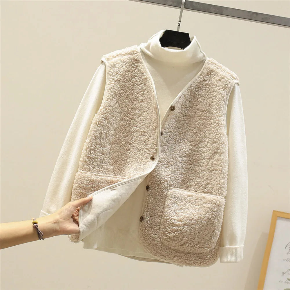 Gilet sans manches en polaire boutonné — Amielle Paris