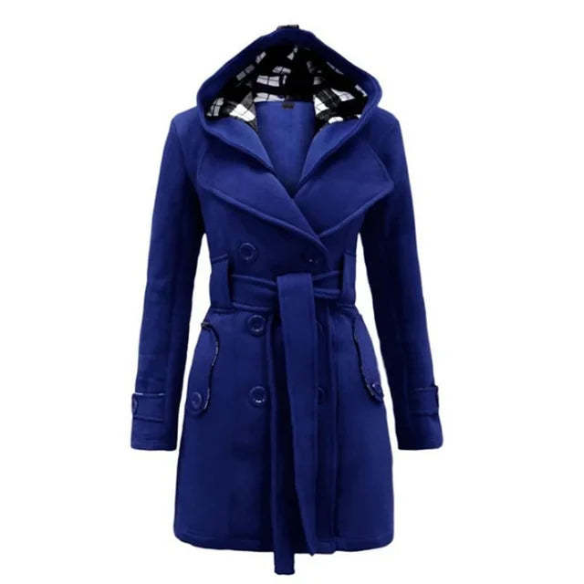 Julia — Manteau ceinturé à capuche — Amielle Paris