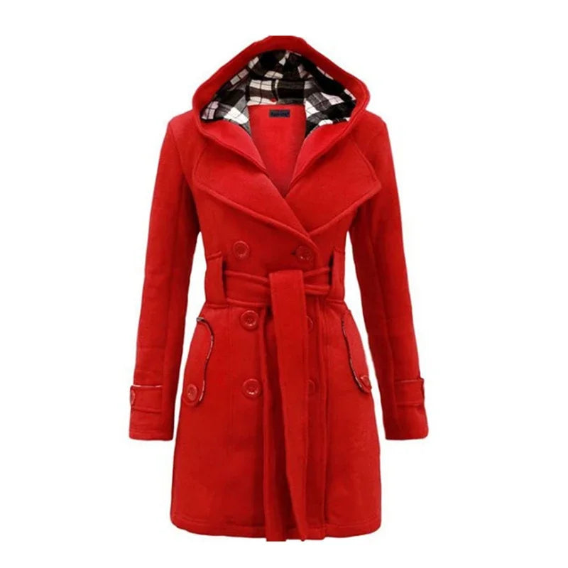 Julia — Manteau ceinturé à capuche — Amielle Paris
