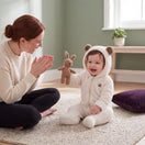 Combinaison bébé en flanelle à capuche ours — vue 3