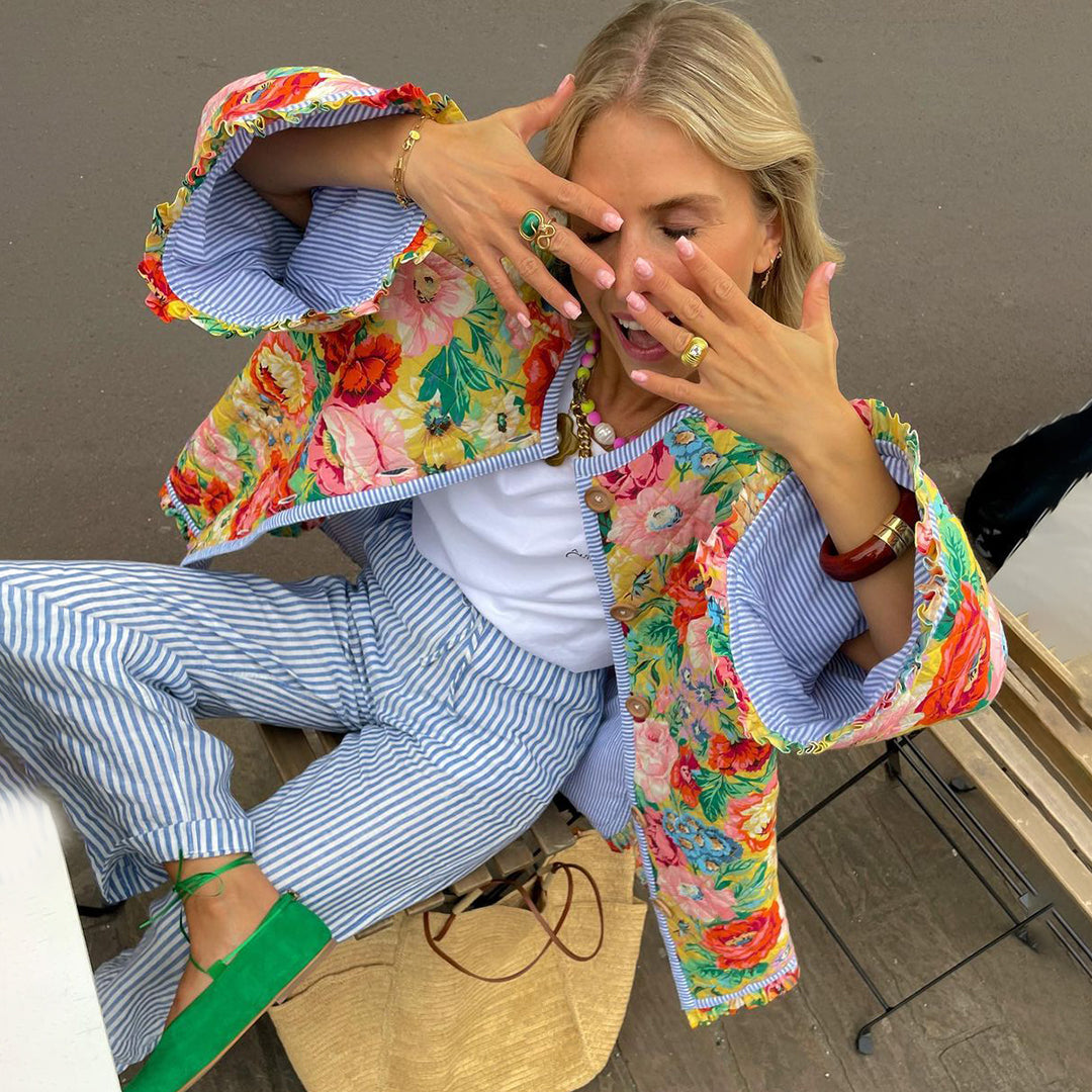 Fiona — Veste légère à motifs colorés — Amielle Paris