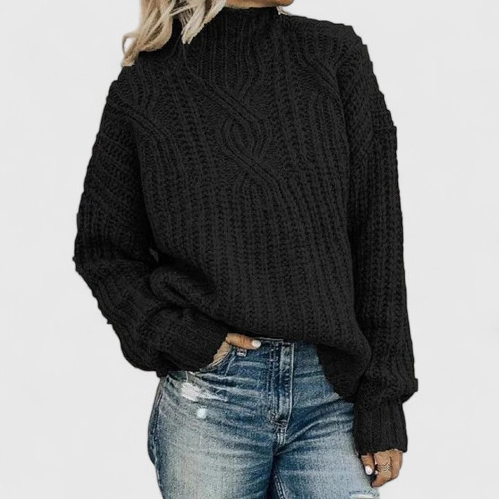 Pull ample torsadé à col montant — Amielle Paris