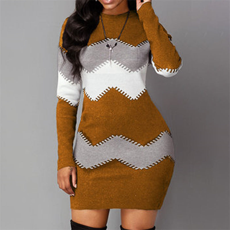 Camille — Robe en maille à motifs géométriques — Amielle Paris