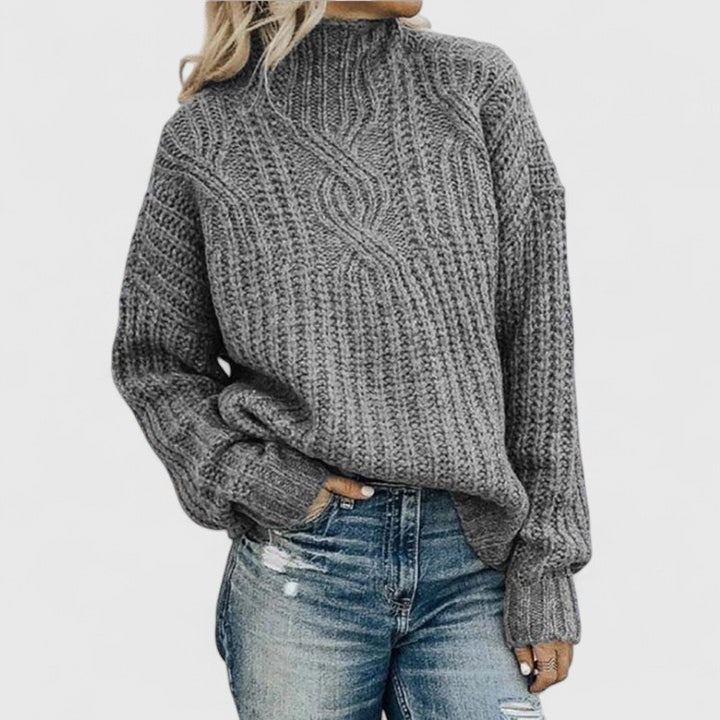 Pull ample torsadé à col montant — Amielle Paris