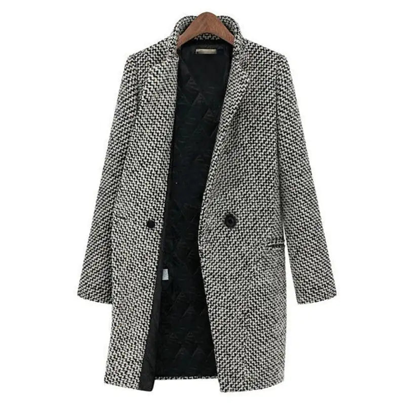 Paula — Manteau long texturé à coupe structurée — Amielle Paris