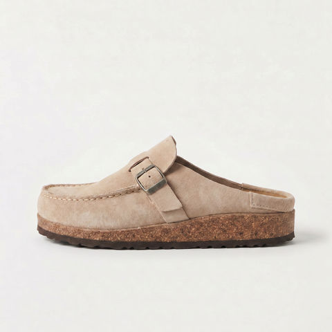 Mocassins aspect daim à boucle et semelle rembourrée