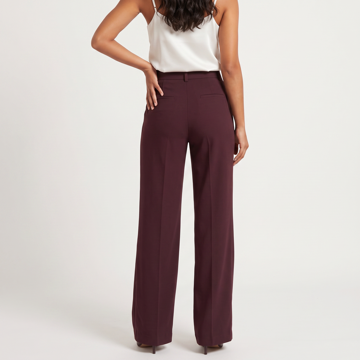 Pantalon large taille haute à finition tailleur — Amielle Paris — vue 4