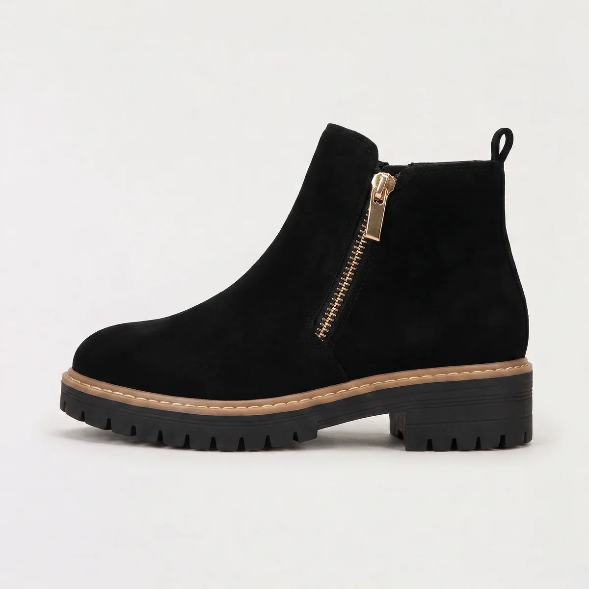 Bottines à bout rond, zip et talon bloc — Amielle Paris — vue 1