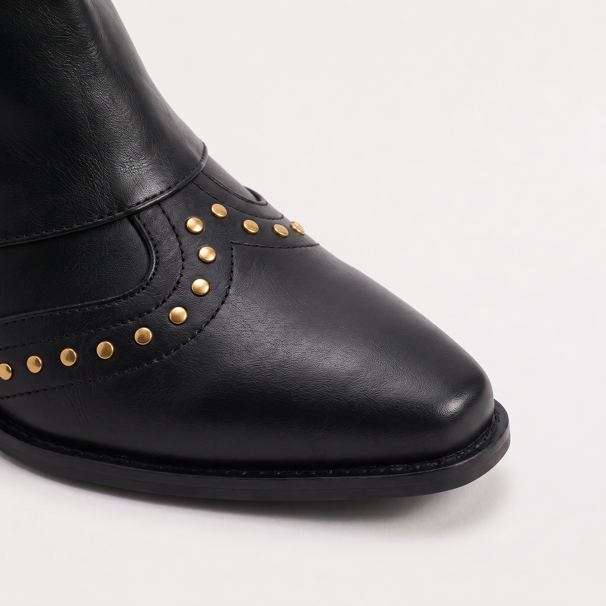 Bottes western plissées à clous décoratifs — Amielle Paris — vue 3