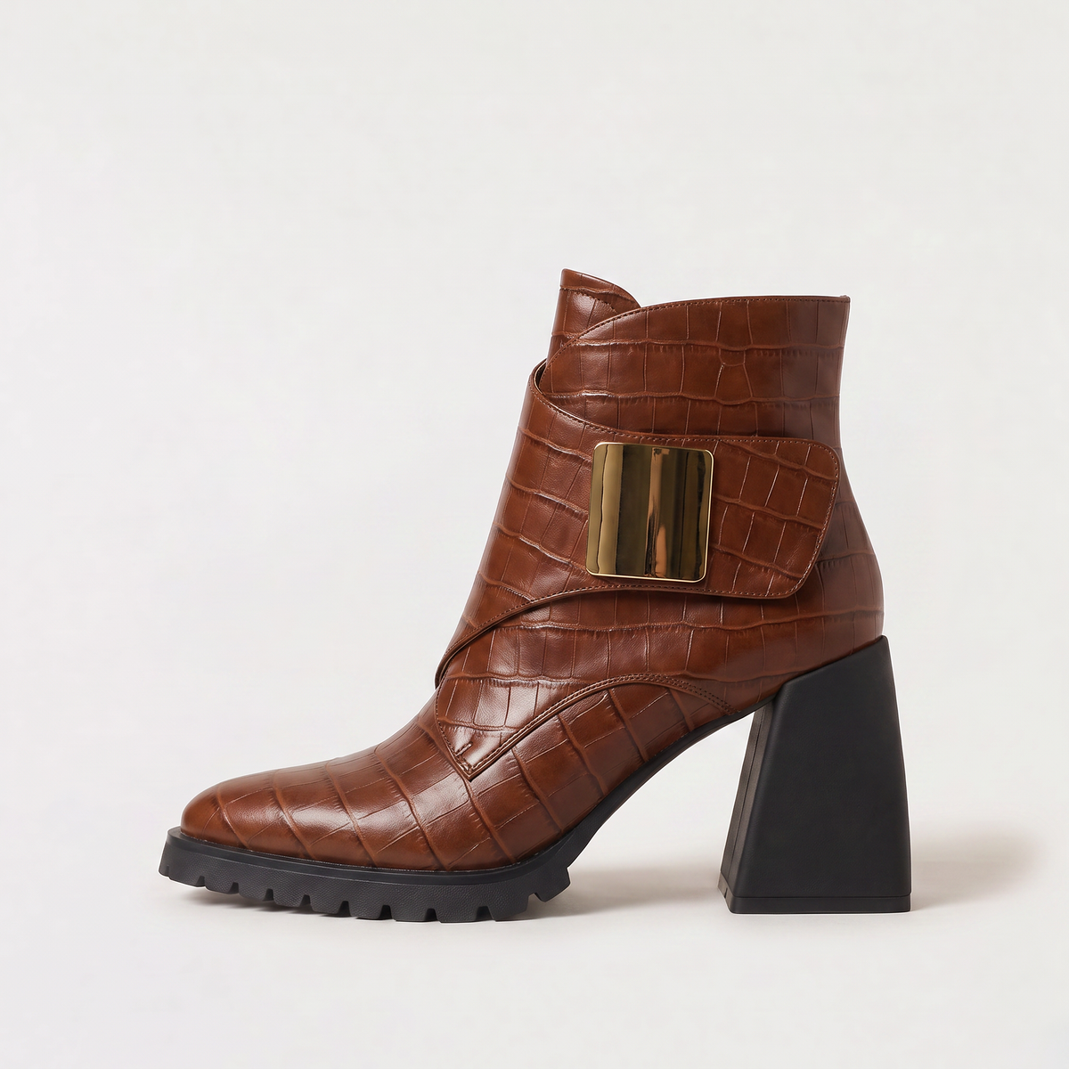 Bottines à plateforme et bout embossé crocodile — Amielle Paris — vue 6
