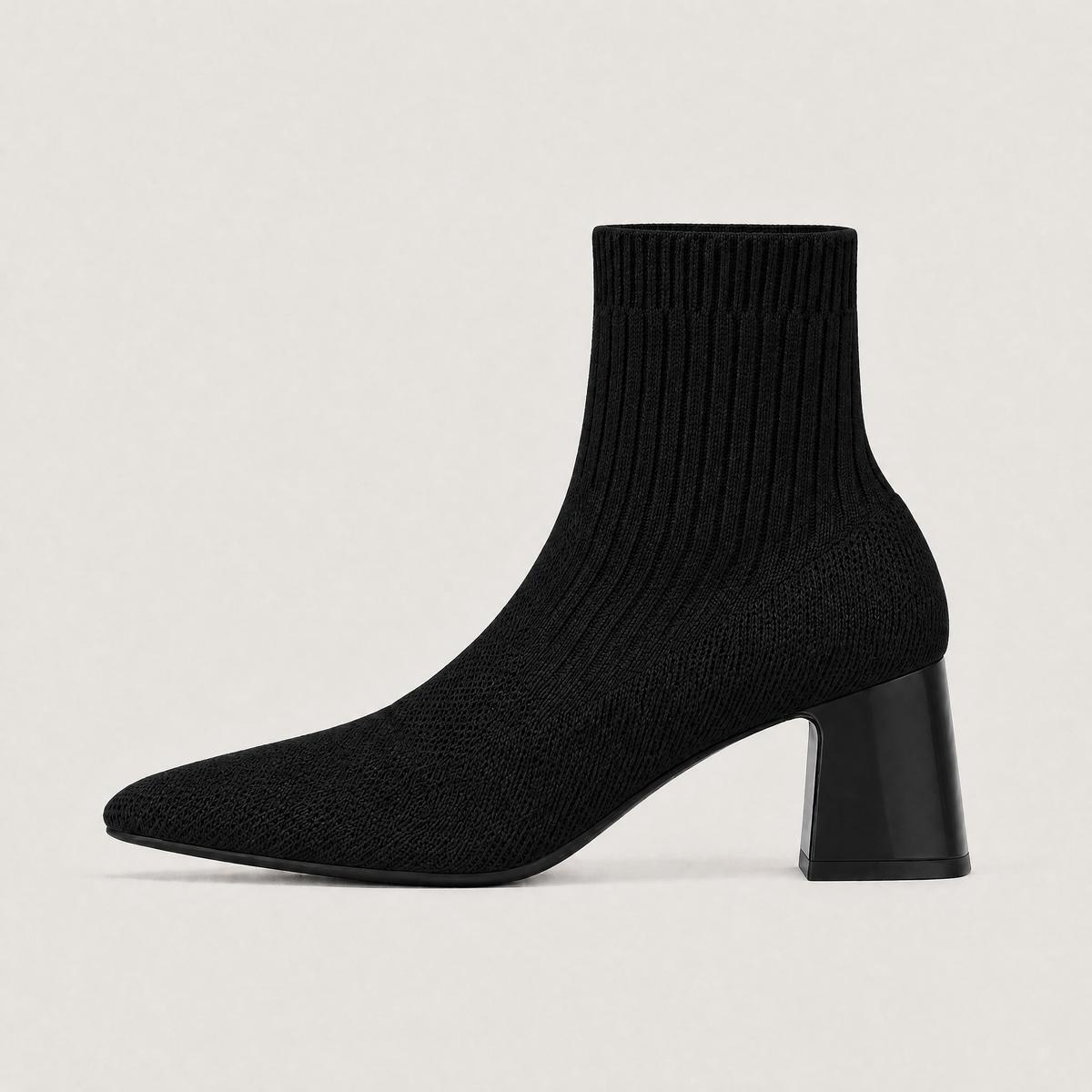 Bottes mi-mollet en textile à talon bloc — Amielle Paris — vue 6