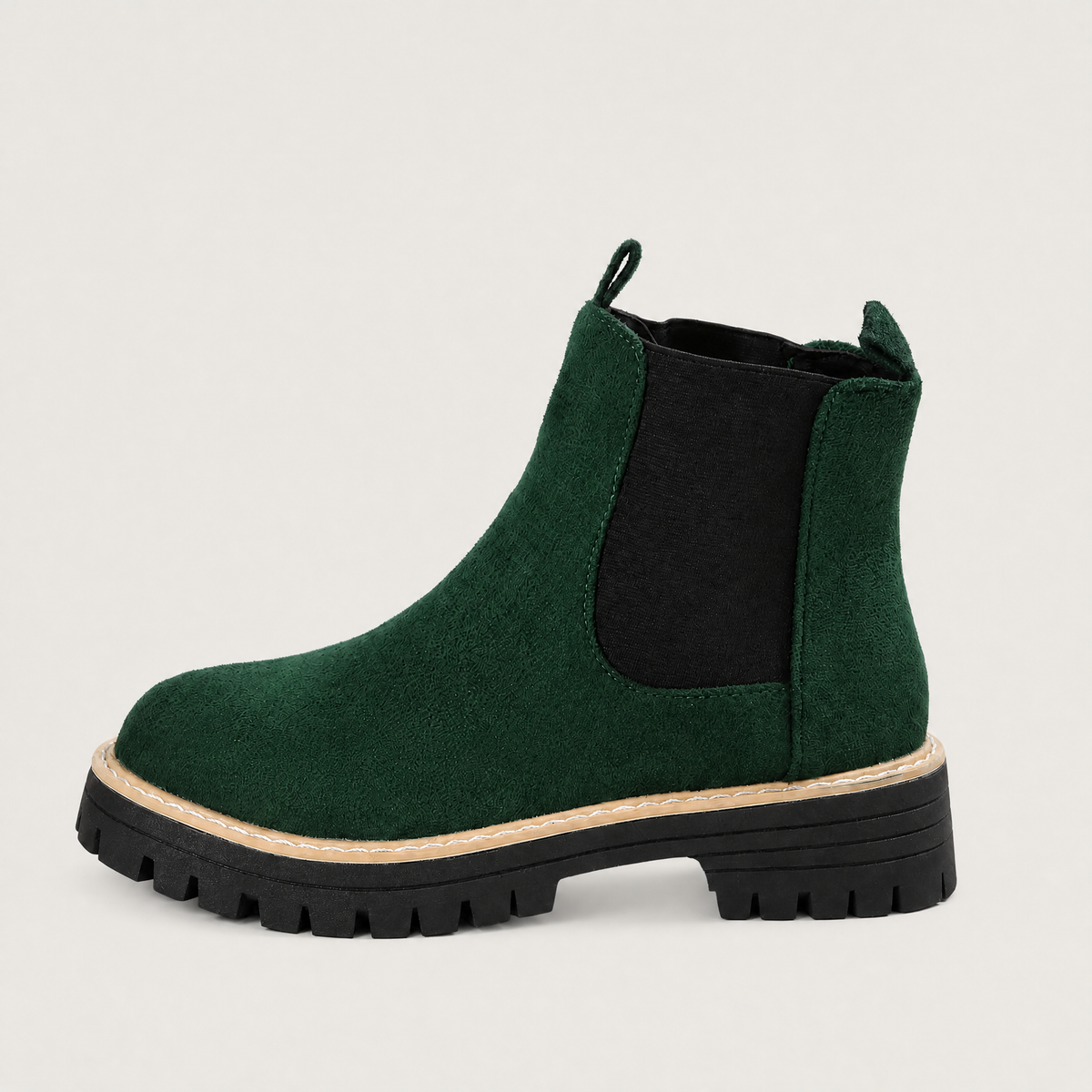 Bottines en daim à bout rond et talon bloc — Amielle Paris — vue 7