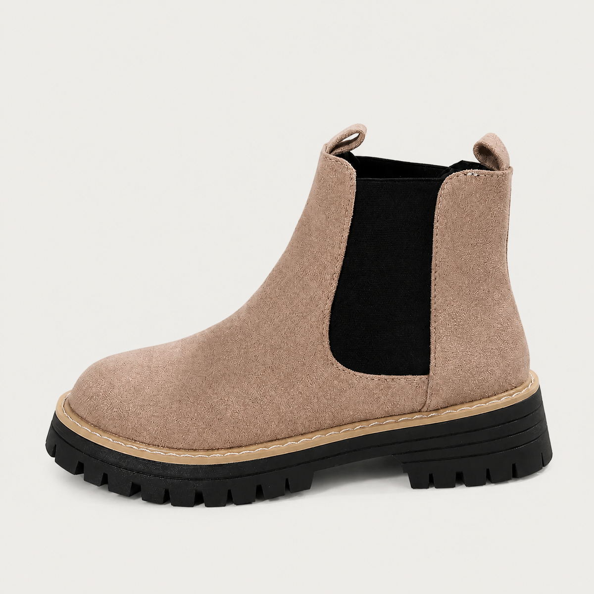 Bottines en daim à bout rond et talon bloc — Amielle Paris — vue 5