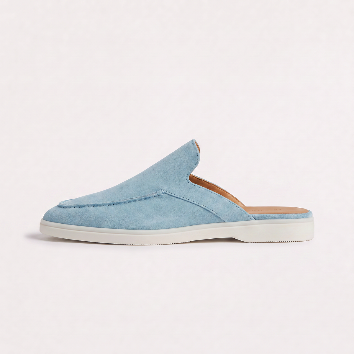 Mules façon mocassins en daim à bout amande — Amielle Paris — vue 10