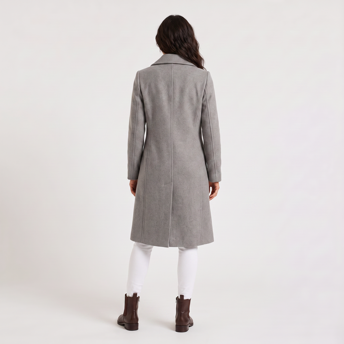 Manteau long croisé en coton et lin mélangés — Amielle Paris — vue 6