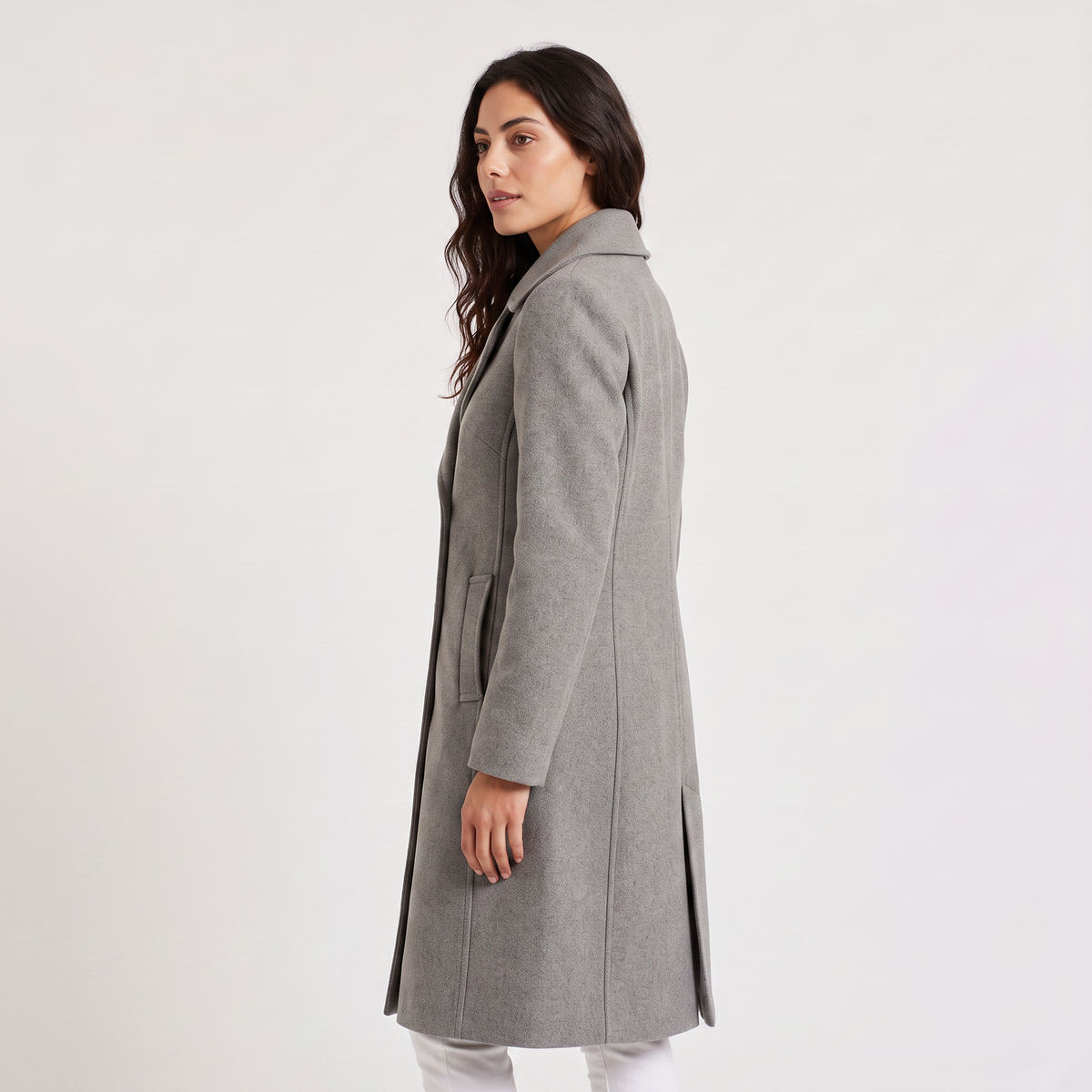 Manteau long croisé en coton et lin mélangés — Amielle Paris — vue 5